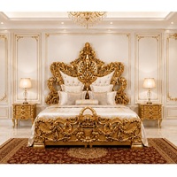 Lit de luxe pleine grandeur en teck avec capitonnage diamanté, finition marron antique, tables de chevet incluses – Meuble de chambre à coucher le plus vendu