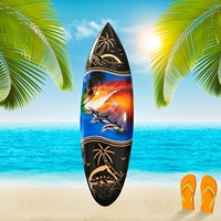 Offre Spéciale nouveau Design fait à la main en bois planche de surf aérographe 50 cm Bali Art sculpture Plaque tenture murale décoration