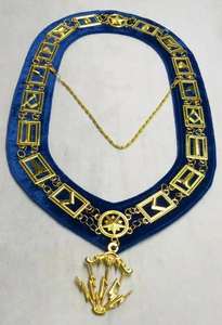 Collier de Collège Maçonnique Bleu en Argent Plaqué, Sur Mesure, Prix de Gros, Collier de Collège Maçonnique Personnalisé - Product Image 3