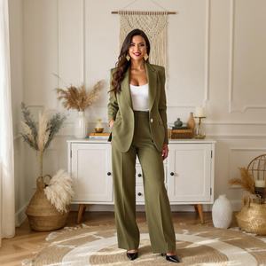 Costume pantalon professionnel pour femme, tenue de travail classique pour femmes, costumes de bureau - Product Image 1