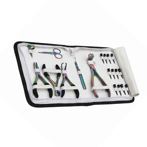 Kit de pinces pour extensions de cheveux avec outils métalliques fiables et accessoires fonctionnels pour une installation facile, un coiffage fluide et une utilisation quotidienne - Product Image 2
