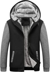Slim fit mens sherpa woolen zip up hoodie oversized <b>thick</b> warm cotton <b>blanket</b> comfortable winter outerwear - Product Image 2