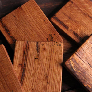 Handmade Teak Wood Coaster <b>Set</b> With Natural Rustic Grain Finish. Premium Bulk Tableware For Cafe, Home & Bar Decoration - Product Image 4