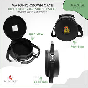 Estuche para Gorra de Rito Escocés de 33.º Grado NANBA GROUP, Doble Águila, Imitación de Cuero Negro, Ligero, Personalizable, Bolsa Suave - Product Image 2