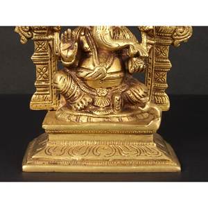 รูปปั้นพระพิฆเนศ7นิ้วทำด้วยมือรูปปั้นพระพิฆเนศทำจากทองเหลืองผลิตในอินเดียสำหรับให้เป็นของขวัญ - Product Image 3