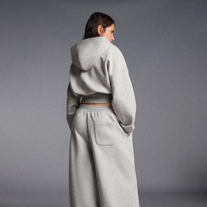 Custom Recycled Unisex Heavyweight Oversized Organic Cotton Sweatpants Jogger Set Relaxed Fit <b>Zip</b> <b>up</b> Hoodie Tracksuits for <b>Women</b> - Product Image 5