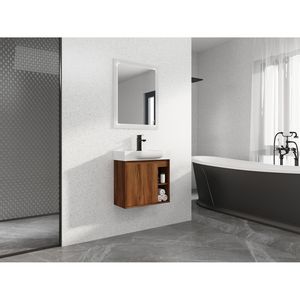 Meuble-lavabo mural de 24 pouces avec vasque en céramique blanche et porte à fermeture douce, emballage KD - Product Image 3