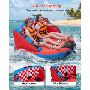 Tubo Gonfiabile Trainabile in PVC per 2 Persone, Capacità 340 Libbre, per Sport Acquatici - Product Image 2