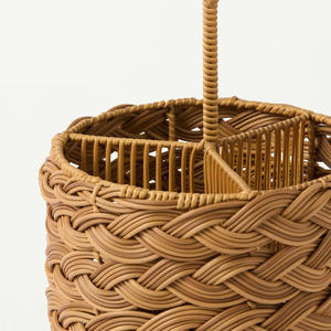 Cesta de Almacenamiento Trenzada Rústica, Porta Utensilios de Ratán, Organizador de Cubiertos para Encimera de Cocina, Cesta para Exhibir Botellas de Vino - Product Image 4