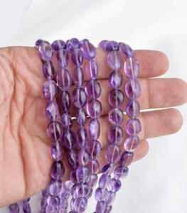 ลูกปัดอะมีทิสต์ธรรมชาติทรงรีเรียบ 16 นิ้ว ลูกปัดอะมีทิสต์ธรรมชาติทรงรีเรียบสำหรับทำเครื่องประดับ คุณภาพอัญมณีชั้นเยี่ยม - Product Image 6