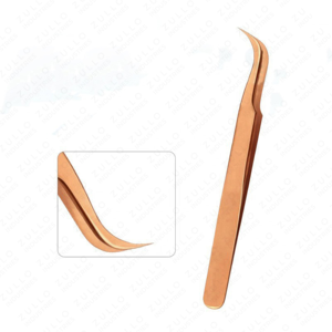 Custom Gold Color Stainless Steel Eyelash Extension Tweezers Pointed Tip Lash Applicator <b>Tool</b> for Precision Beauty Work - Product Image 5