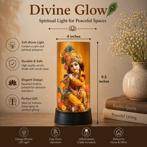 Bal Krishna LED <b>Night</b> Lamp Acrylic Spiritual Table <b>Light</b> USB Touch Decorative Bedside Janmashtami Diwali Gift for Home Temple - Product Image 5