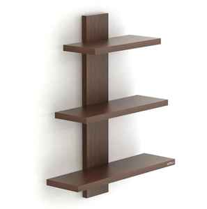 Modern Intersecting Wooden <b>Floating</b> Shelf <b>Wall</b> Mount Black Multi Tier Geometric Storage Ledge Display Organizer Rack <b>Unit</b> - Product Image 3