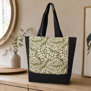 Custom Printed Cotton <b>Canvas</b> Tote Bag 310 GSM Natural Two Tone Black Gusset Promotional <b>Shopper</b> Wholesale OEM ODM Private Label - Product Image 6