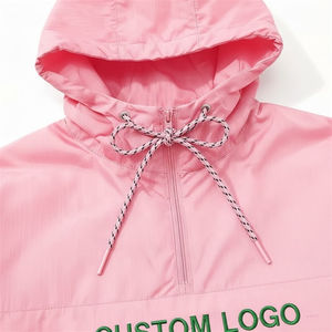 Chaqueta Cortavientos de Lona Personalizada para Hombre, Reversible, Lisa, Teñida, Bordada, con Cierre de Cremallera Frontal, Impermeable, Resistente al Viento, Estilo Deportivo - Product Image 2