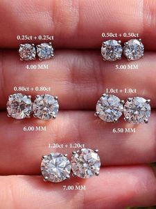 Pendientes de Diamantes Cultivados en Laboratorio, Certificados por IGI, Redondos, 1CT 2CT 3CT, Diamantes CVD, Solitarios, Oro Sólido de 14K 18K, Venta al Por Mayor - Product Image 1