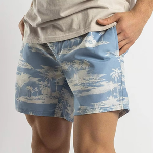 Shorts de Baño Blancos Estampados para Hombre con Diseño de Palmeras, Secado Rápido, Cintura Elástica, Traje de Baño Informal - Product Image 6