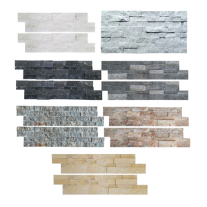 Modern Ledger <b>Marble</b> Stone Tile 4 Rows Split Face Waterproof Exterior Wall Cladding Durable Multi-Color Gray White Beige Black - Product Image 1