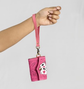 Monedero y Tarjetero Multifuncional de Cuero Genuino para Mujer, con Correa de Muñeca Bordada a Mano - Product Image 2