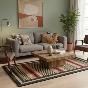 Tapis et carpettes tressés en jute et coton, nouveau style, décoratifs pour salon, grande surface - Product Image 1