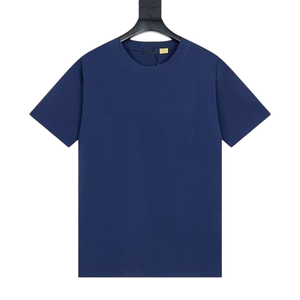 Camiseta Clásica para Hombre, Corte Clásico, Color Sólido, con Código QR, Algodón Grueso, Cuello Redondo Premium, Azul Marino, Estilo Preppy, Casual, Ecológica, Vintage - Product Image 6