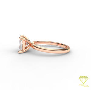 Luxury 925 Silver Lab Grown Diamond Square Center Ring With Rose Gold Tone Band For Jewelry Retailers - Product Image 2