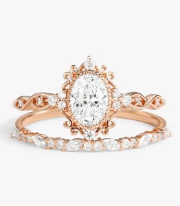 แหวนหมั้นเพชรโมอิสซาไนต์ทรงรี ชุบทอง 18K เงินแท้ ทำมือ สไตล์วินเทจ เครื่องประดับงานแต่งงาน แหวนสัญญาสุดหรู - Product Image 3