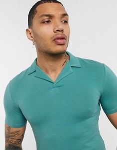 Polo de Manga Corta de Punto Sólido para Hombre, Estilo Casual, Color Verde Azulado - Product Image 4