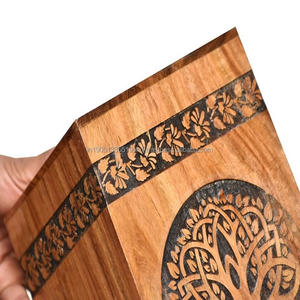 Best Selling Wooden Urn <b>Box</b> <b>for</b> Human <b>Ashes</b> Wooden Urn <b>for</b> Adult <b>Ashes</b> With Beautiful Engraved Design Wooden Cremation Urns - Product Image 4