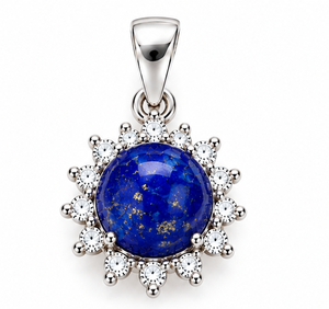 Pendentif en argent avec lapis-lazuli, collier avec pierre précieuse bleue, pendentif en argent sterling, bijoux bohèmes, cadeau pour elle - Product Image 1
