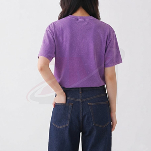 T-shirt décontracté pour femme, coupe oversize, en coton premium, style streetwear, logo personnalisé, toutes saisons - Product Image 3
