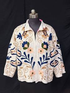 Chaquetas de Algodón Tejido Acolchado con Bordado Suzani |   Ropa Exterior Floral Hecha a Mano con Detalles Artísticos, Moda de Boutique, Compradores Mayoristas - Product Image 2