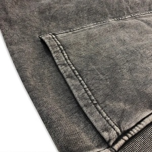 Dcy Hommes Streetwear Distressed Heavyweight Hoodie Blanc Épais Hoodies En Gros Lavage À L'acide Distressed Brodé À Capuche - Product Image 6