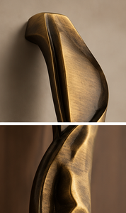 Poignée de porte tissée profilée, finition bronze antique, longue poignée de meuble au profil fluide, quincaillerie décorative pour meubles - Product Image 5