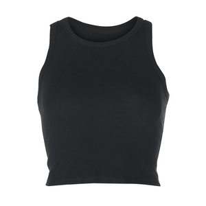 Women Knitted Solid Color Halter Neck Tank <b>Top</b> Breathable Casual Style 100% Cotton Fabric - Product Image 6