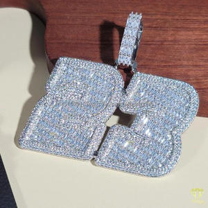 Pendentif de luxe en moissanite diamantée de 23 pouces avec chaîne cubaine entièrement sertie, collier hip-hop, bijoux - Product Image 3