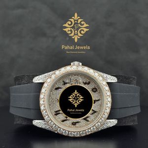 นาฬิกาข้อมือ Pahal Jewels รุ่น Unisex หรูหรา หน้าปัดเพชร ตัวเรือนสแตนเลสประดับโมอิสซาไนต์ กระจกแซฟไฟร์ ขนาด 40 มม. ระบบอนาล็อก กลไกอัตโนมัติ - Product Image 1