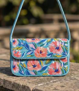 Bolso de Hombro Bordado con Cuentas, Bolso de Hombro Floral Hecho a Mano con Cuentas, Bolso Elegante Bordado con Cuentas para Mujer, Colorido - Product Image 2