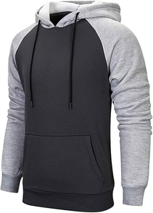 <b>Top</b> Selling Hoodies for Men Pullover <b>Raglan</b> Long Sleeves Color Block Fleece Drawstring Casual Designer Hoody <b>Tops</b> with Pockets - Product Image 4