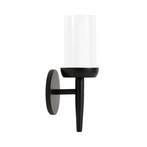 Porte-bougie mural noir en bois moderne et élégant à 1 bras, support décoratif suspendu pour bougies, idéal pour l'intérieur de la maison, les fêtes et les événements, à prix avantageux - Product Image 5