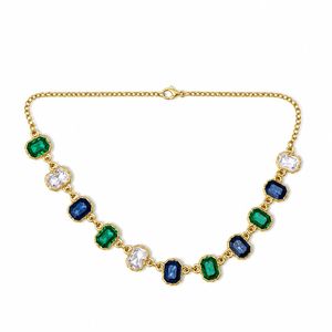 Collar de Cristal Multicolor Antideslustre de Moda para Mujeres y Niñas, Joyería Elegante (WN002Mul) - Product Image 3