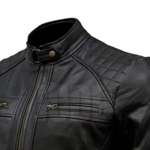 Factory Direct Men's <b>Winter</b> <b>Leather</b> <b>Jacket</b> 2026 High Street Stand Collar Front Logo Custom Colors Plus Size High Quality - Product Image 4