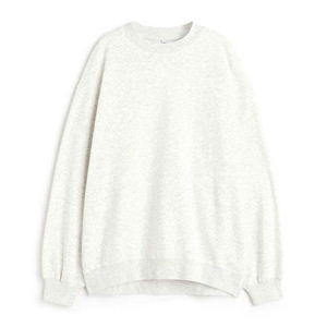 Sudadera Extra Grande de Cuello Redondo para Mujer, Calidad Premium, Color Gris Sólido, 100% Algodón Tejido, Manga Larga, Estilo Casual Otoñal - Product Image 5