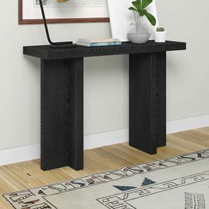 Table console convertible en fer noir avec miroir, design moderne à pieds massifs, mobilier minimaliste pour entrée, appartement, hôtel - Product Image 6
