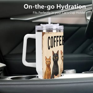 Custom Logo Stainless Steel Tumbler 40oz Insulated Travel Mug For <b>Coffee</b> Tea Drinks - Product Image 3