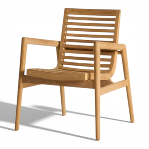 Fauteuil d'extérieur en teck massif, design scandinave, résistant aux intempéries, chaise de jardin pour usage extérieur - Product Image 2