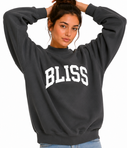 Oversized Women's <b>Mock</b> <b>Neck</b> Pullover Sweatshirt Front Logo Cotton Blend Cozy Everyday Streetwear Fashion <b>Top</b> - Product Image 5