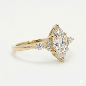 แหวนหมั้นเพชรทรงมาร์คีส์ทองคำแท้ 14K 18K แหวนเพชรแท้เพาะเลี้ยงในห้องปฏิบัติการ แหวนครบรอบแต่งงาน แหวนขอแต่งงานสุดพิเศษสำหรับผู้หญิง - Product Image 3