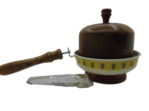 Home Purifying Hand-Loban <b>Incense</b> Burner with Wooden Handle for Home Fragrance & Bakhoor with Steel Tong And Wooden Base Burner - Product Image 5