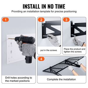 Set di 2 Scaffali da Garage Resistenti 4 x 2 Piedi (Capacità di Carico 502 Libbre) - Montaggio a Parete Robusto e Durevole - Product Image 4